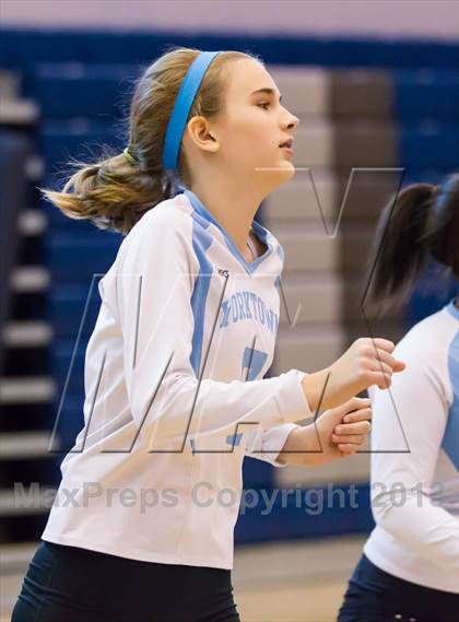 Thumbnail 2 in Yorktown vs Washington-Lee Freshman (Jr. Volleyball Brawl II Final) photogallery.