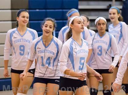 Thumbnail 3 in Yorktown vs Washington-Lee Freshman (Jr. Volleyball Brawl II Final) photogallery.