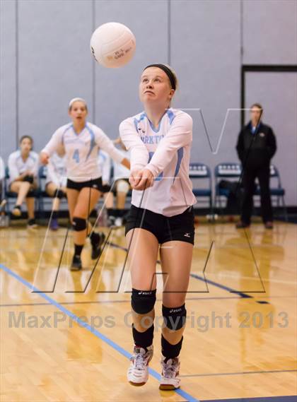 Thumbnail 3 in Yorktown vs Washington-Lee Freshman (Jr. Volleyball Brawl II Final) photogallery.