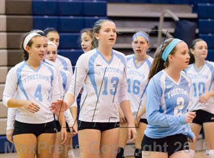 Thumbnail 2 in Yorktown vs Washington-Lee Freshman (Jr. Volleyball Brawl II Final) photogallery.