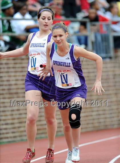 Thumbnail 1 in 117th Penn Relays (Girls 4x100m Small School Heats 25-37)  photogallery.