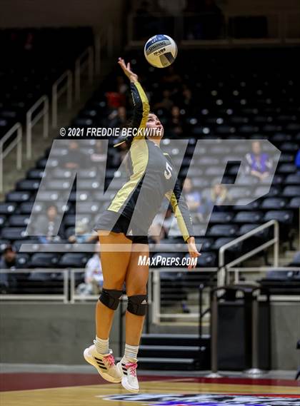 Thumbnail 1 in Beckville vs. Crawford (UIL Volleyball 2A Semi-Finals)  photogallery.