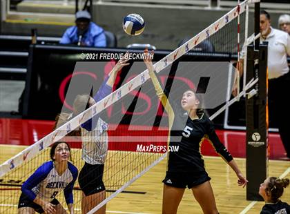 Thumbnail 1 in Beckville vs. Crawford (UIL Volleyball 2A Semi-Finals)  photogallery.