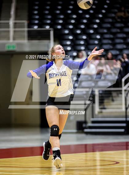 Thumbnail 1 in Beckville vs. Crawford (UIL Volleyball 2A Semi-Finals)  photogallery.