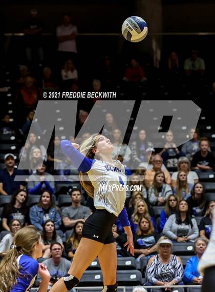 Thumbnail 1 in Beckville vs. Crawford (UIL Volleyball 2A Semi-Finals)  photogallery.