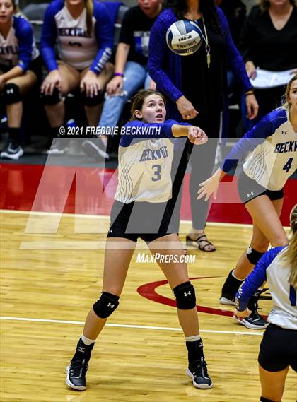 Thumbnail 2 in Beckville vs. Crawford (UIL Volleyball 2A Semi-Finals)  photogallery.