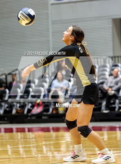 Thumbnail 1 in Beckville vs. Crawford (UIL Volleyball 2A Semi-Finals)  photogallery.