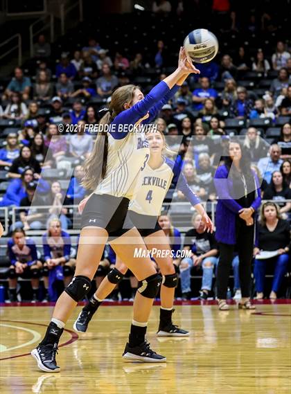 Thumbnail 1 in Beckville vs. Crawford (UIL Volleyball 2A Semi-Finals)  photogallery.