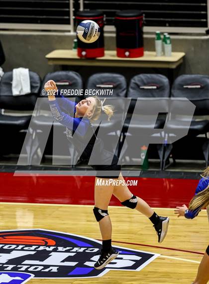Thumbnail 1 in Beckville vs. Crawford (UIL Volleyball 2A Semi-Finals)  photogallery.