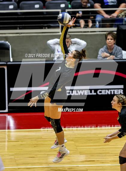 Thumbnail 1 in Beckville vs. Crawford (UIL Volleyball 2A Semi-Finals)  photogallery.