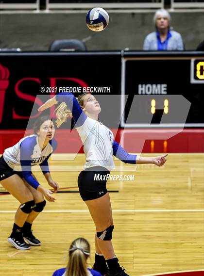 Thumbnail 1 in Beckville vs. Crawford (UIL Volleyball 2A Semi-Finals)  photogallery.