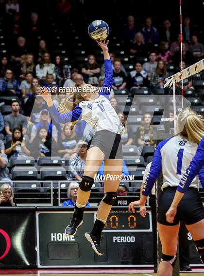 Thumbnail 2 in Beckville vs. Crawford (UIL Volleyball 2A Semi-Finals)  photogallery.