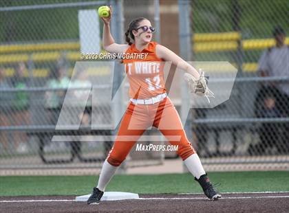 Thumbnail 3 in White @ Poteet (UIL 5A Softball Region II Bi-District) photogallery.