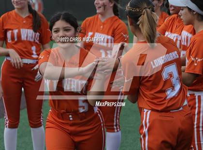 Thumbnail 2 in White @ Poteet (UIL 5A Softball Region II Bi-District) photogallery.