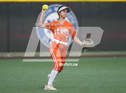 Thumbnail 1 in White @ Poteet (UIL 5A Softball Region II Bi-District) photogallery.