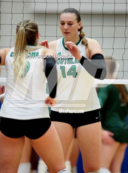 Thumbnail 2 in Prosper vs Southlake Carroll (UIL 6A Volleyball Regional Semifinals) photogallery.