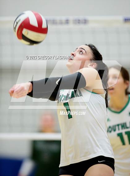Thumbnail 2 in Prosper vs Southlake Carroll (UIL 6A Volleyball Regional Semifinals) photogallery.