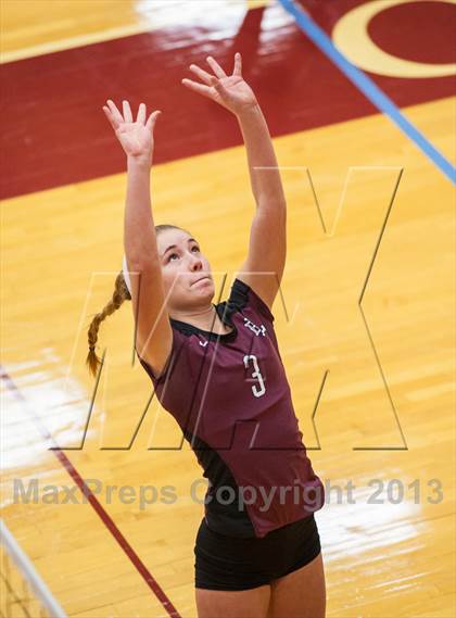 Thumbnail 2 in East Lyme vs Frontier Regional (2013 Volleyhall Classic) photogallery.