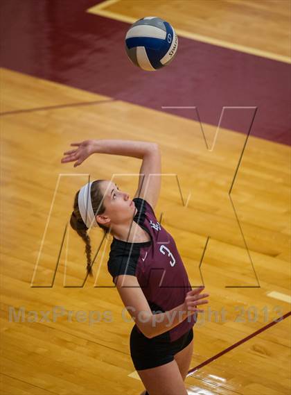 Thumbnail 2 in East Lyme vs Frontier Regional (2013 Volleyhall Classic) photogallery.