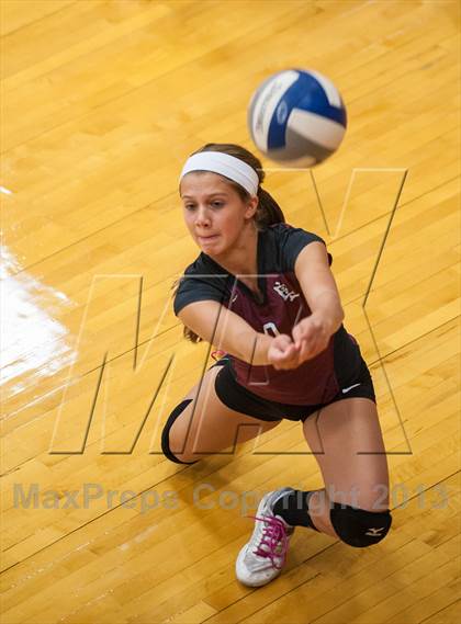 Thumbnail 2 in East Lyme vs Frontier Regional (2013 Volleyhall Classic) photogallery.