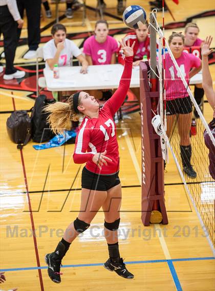 Thumbnail 2 in East Lyme vs Frontier Regional (2013 Volleyhall Classic) photogallery.