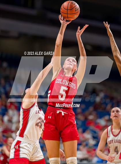 Thumbnail 1 in Holliday vs Columbus (UIL 3A Basketball Semifinal) photogallery.
