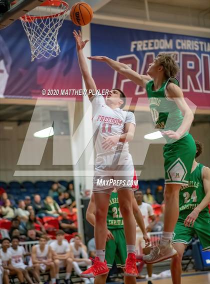 Thumbnail 2 in Harrells Christian Academy @ Freedom Christian Academy (NCISAA 2A State Playoffs Round 3) photogallery.