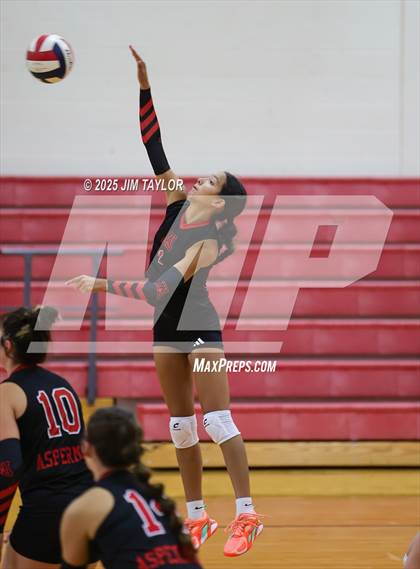 Thumbnail 2 in Albany vs  Aspermont (Eastland Volleyball Showdown 2025) photogallery.