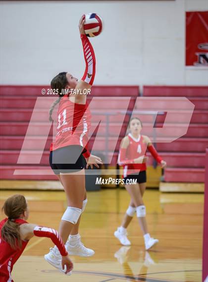 Thumbnail 3 in Albany vs  Aspermont (Eastland Volleyball Showdown 2025) photogallery.
