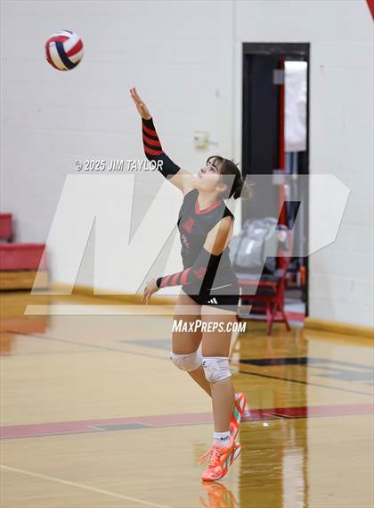 Thumbnail 2 in Albany vs  Aspermont (Eastland Volleyball Showdown 2025) photogallery.