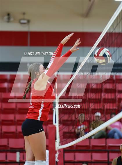 Thumbnail 2 in Albany vs  Aspermont (Eastland Volleyball Showdown 2025) photogallery.