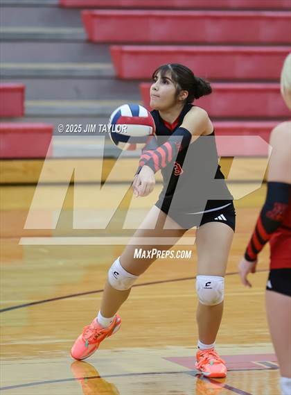 Thumbnail 2 in Albany vs  Aspermont (Eastland Volleyball Showdown 2025) photogallery.