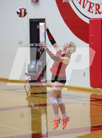 Thumbnail 1 in Albany vs  Aspermont (Eastland Volleyball Showdown 2025) photogallery.