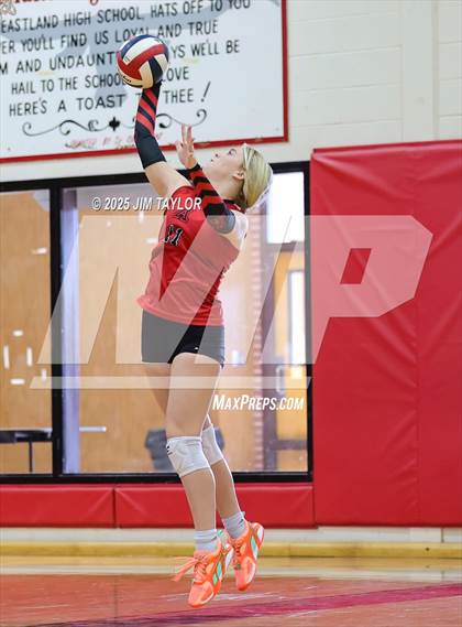 Thumbnail 3 in Albany vs  Aspermont (Eastland Volleyball Showdown 2025) photogallery.