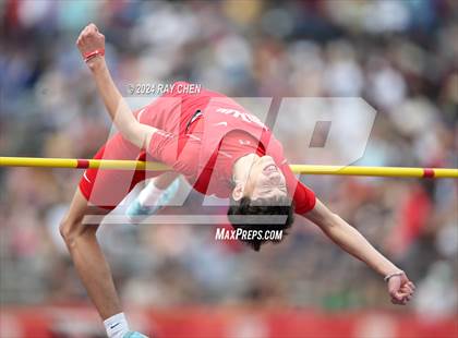 Thumbnail 2 in CHSAA State Championships (High Jump, w/ De Beque's Scottie Vines) photogallery.