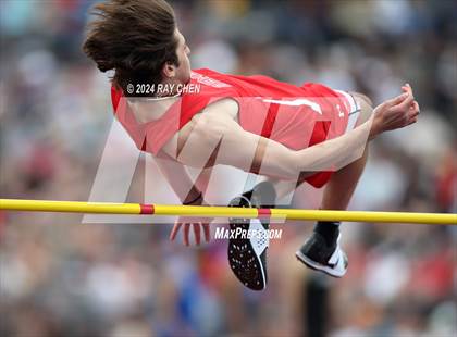 Thumbnail 3 in CHSAA State Championships (High Jump, w/ De Beque's Scottie Vines) photogallery.