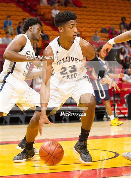 Thumbnail 1 in Gulliver Prep vs. University (HoopHall Miami Invitational) photogallery.