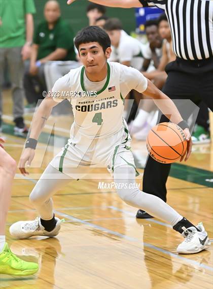 Thumbnail 3 in Mountain Ridge vs. Phoenix Christian (Sunnyslope Hoopsgiving Basketball Tournament) photogallery.