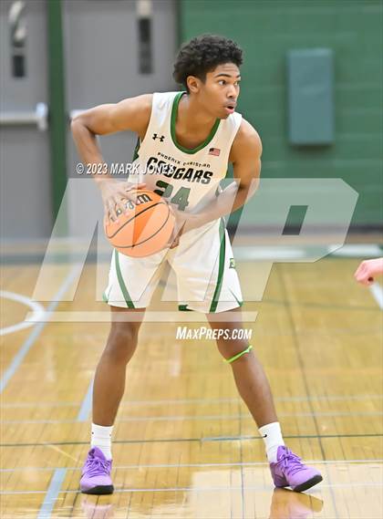 Thumbnail 1 in Mountain Ridge vs. Phoenix Christian (Sunnyslope Hoopsgiving Basketball Tournament) photogallery.