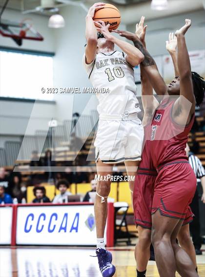 Thumbnail 1 in Oak Park vs St. Pius X-St. Matthias Academy (So Cal Showdown) photogallery.
