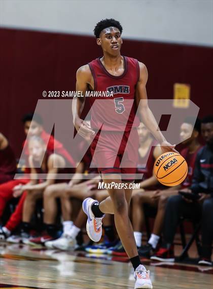 Thumbnail 1 in Oak Park vs St. Pius X-St. Matthias Academy (So Cal Showdown) photogallery.