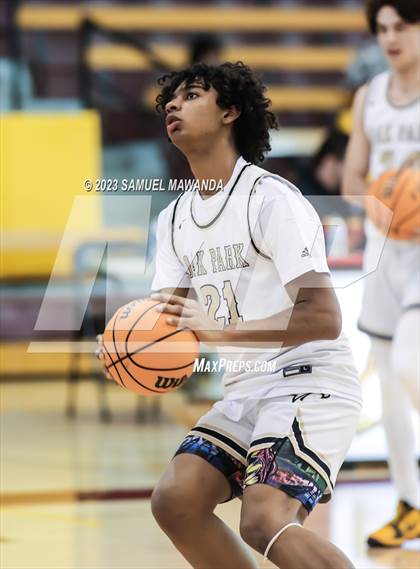Thumbnail 2 in Oak Park vs St. Pius X-St. Matthias Academy (So Cal Showdown) photogallery.