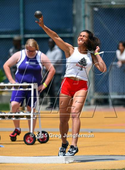 Thumbnail 3 in CIF NCS Masters Track and Field Championships (Girls Shot Put) photogallery.