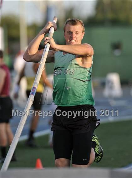 Thumbnail 1 in CIF SS Masters Track & Field Championships (Boys Pole Vault) photogallery.