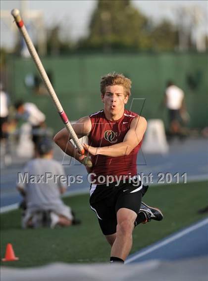 Thumbnail 3 in CIF SS Masters Track & Field Championships (Boys Pole Vault) photogallery.