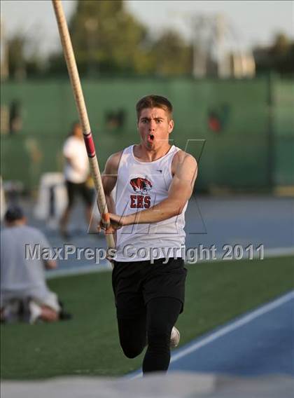 Thumbnail 3 in CIF SS Masters Track & Field Championships (Boys Pole Vault) photogallery.
