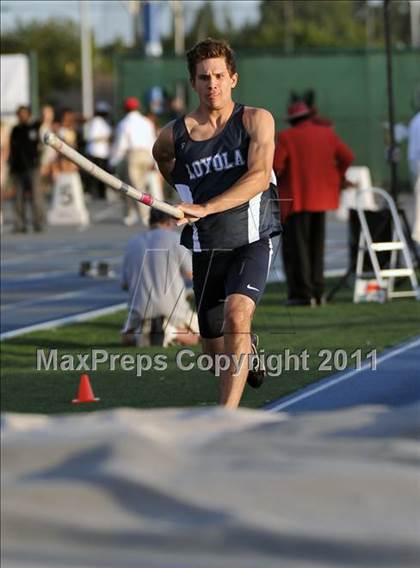 Thumbnail 1 in CIF SS Masters Track & Field Championships (Boys Pole Vault) photogallery.