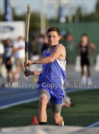 Thumbnail 1 in CIF SS Masters Track & Field Championships (Boys Pole Vault) photogallery.