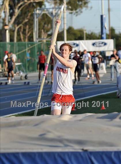 Thumbnail 3 in CIF SS Masters Track & Field Championships (Boys Pole Vault) photogallery.