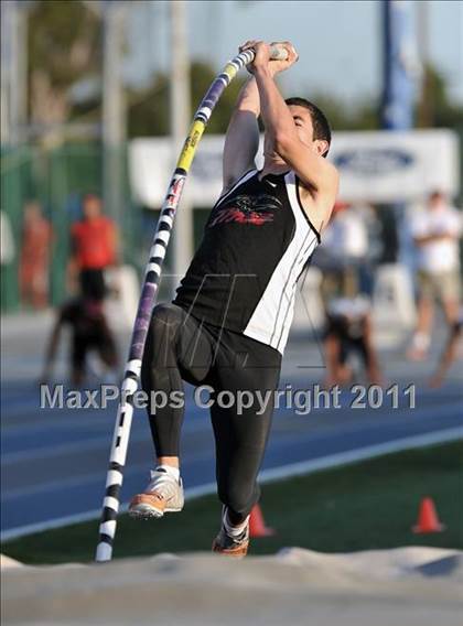 Thumbnail 1 in CIF SS Masters Track & Field Championships (Boys Pole Vault) photogallery.